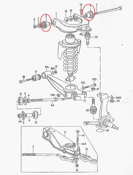 Control Arm Bushing T3 (front, upper)