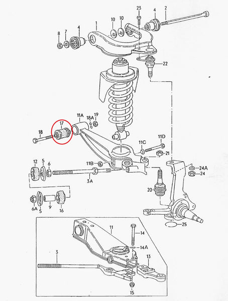 Control Arm Bushing T3 (front, lower)