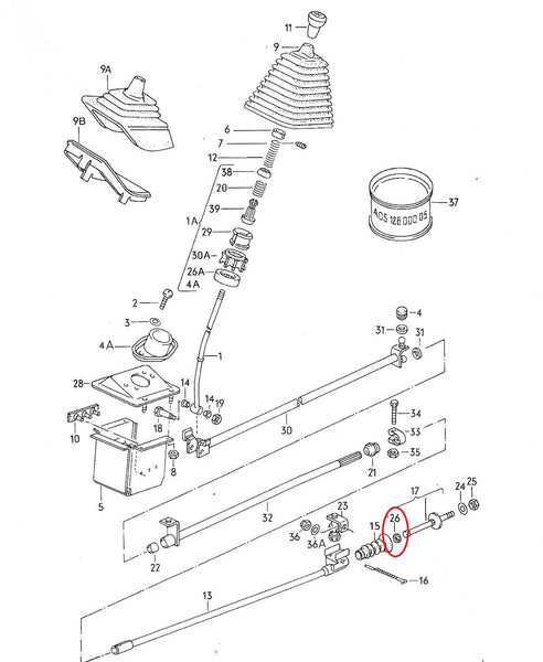 Shift Rod Bushing for early T3