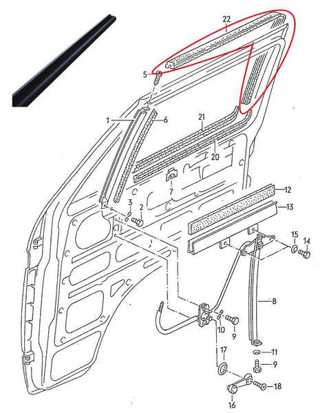 Window Seals Front Door T3