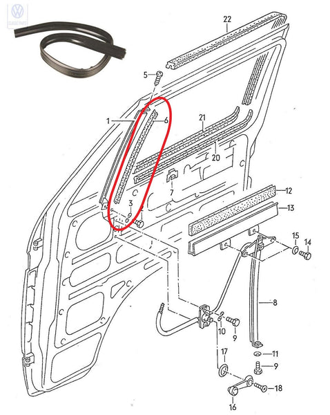 Window Seals Front Door T3