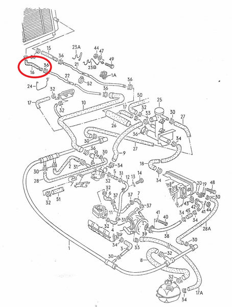 Coolant Return Hose Radiator T3