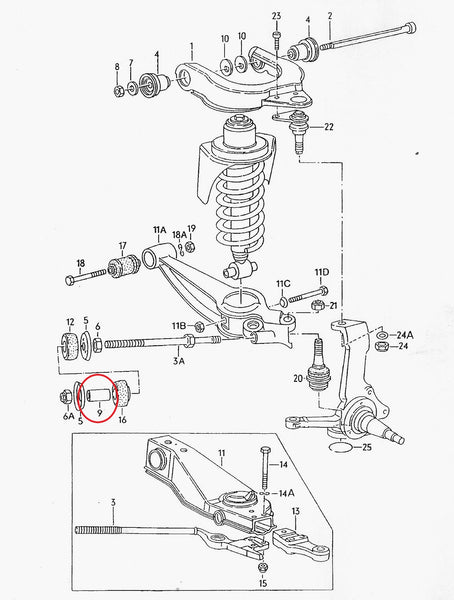 Radius Rod Spacer Sleeve T3