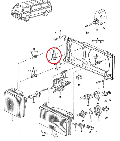 Headlight Adjuster for T3 86-92 (TI)