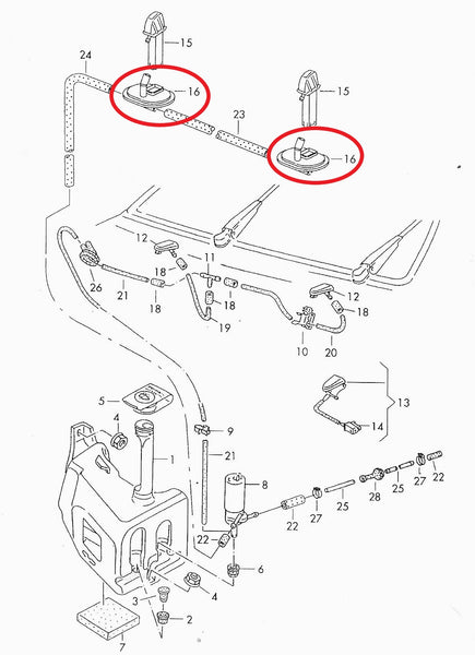 Windshield Washer Grommet T4