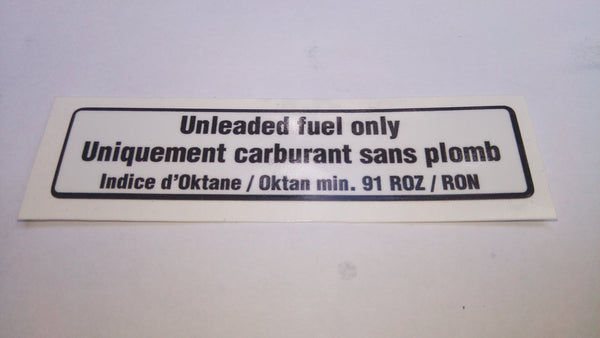 Unleaded Fuel Decal