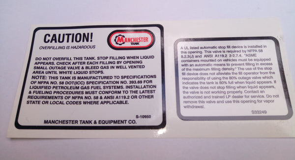Manchester Propane Tank Decal
