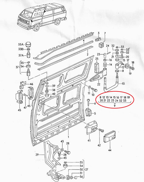 Sliding Door Hinge Assembly T3